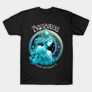 Retro Aquarius Zodiac Sign T-Shirt